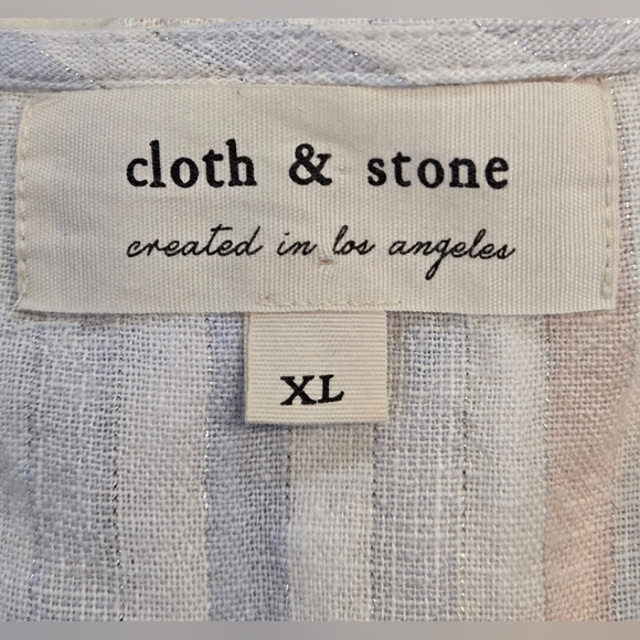 Cloth & Stone Pastel Striped Blouse With Metallic Threading. Pristine Condition. - Picture 7 of 8